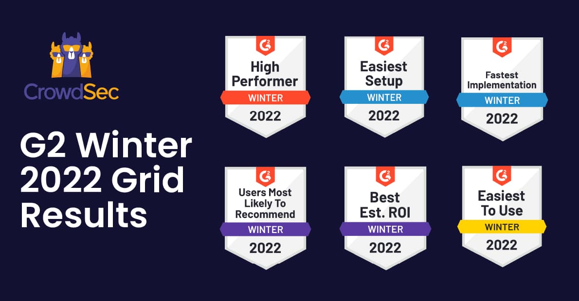 CrowdSec named a “High Performer” in the G2 Winter 2022 reports